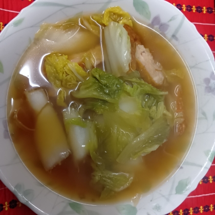 白菜と　帆立天の　煮物