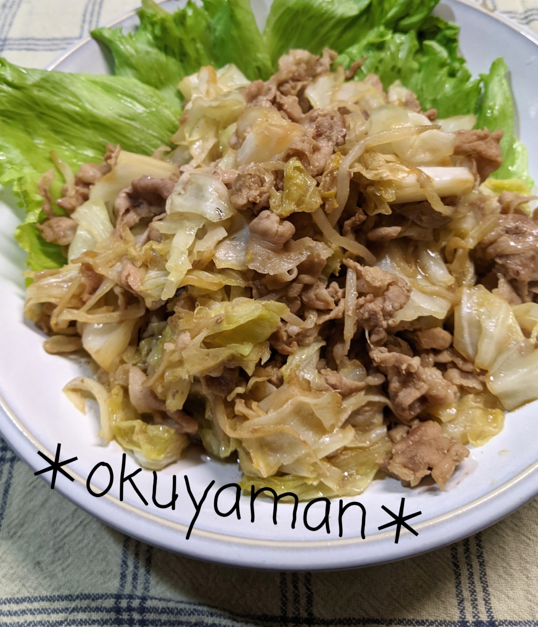 キャベツともやしの豚肉炒め