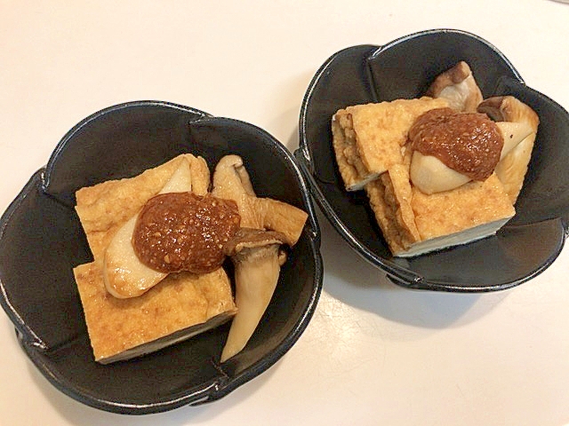 おつまみにも☆エリンギと椎茸と厚揚げの胡麻酢味噌