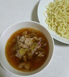 簡単美味しい♪和風豚ネギつけ麺☆