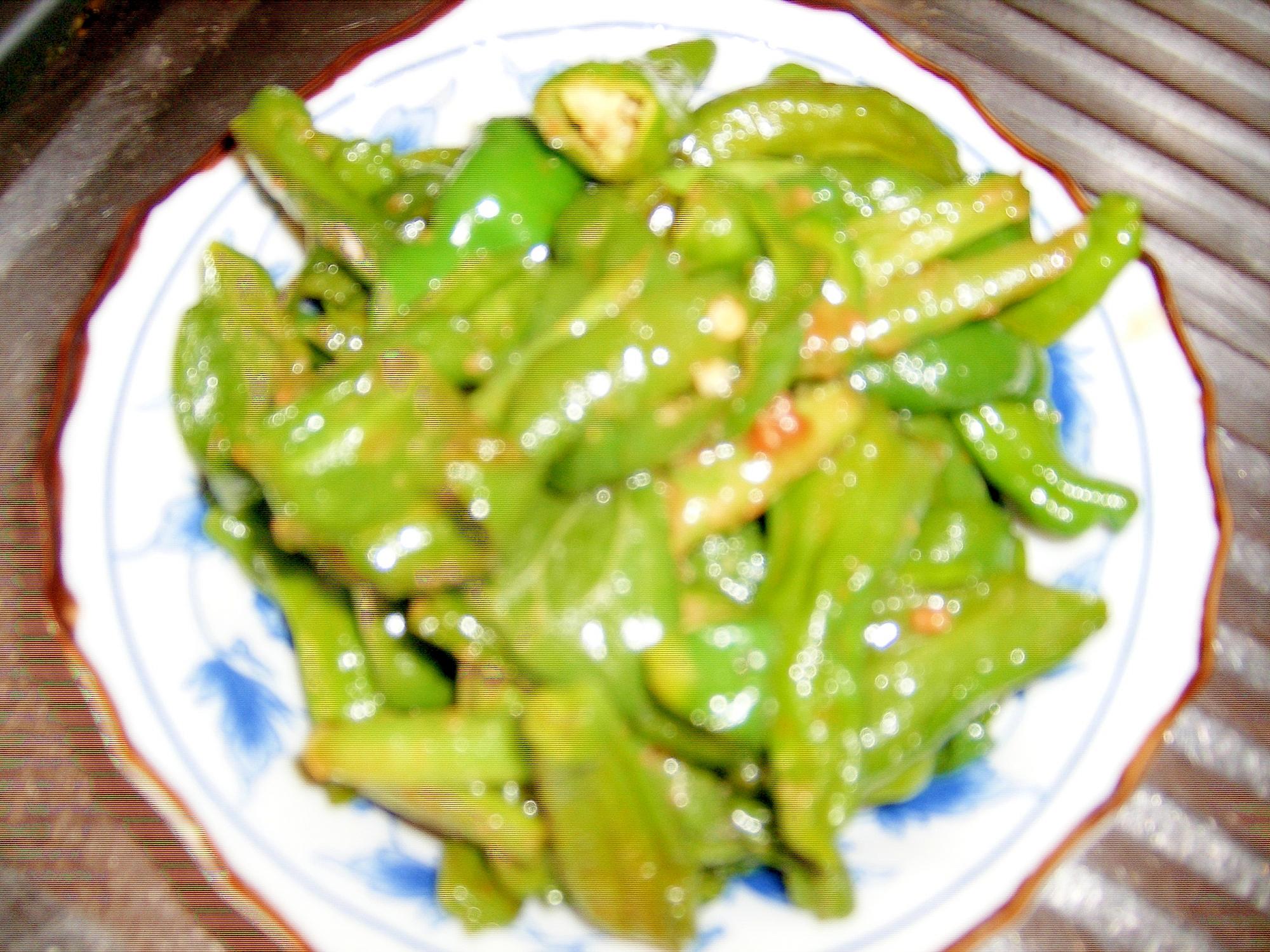 ３種緑野菜ピリ辛い炒め