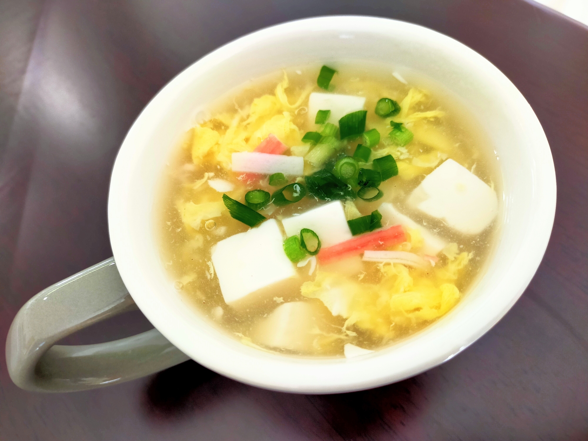 豆腐とカニカマのふわとろ玉子スープ