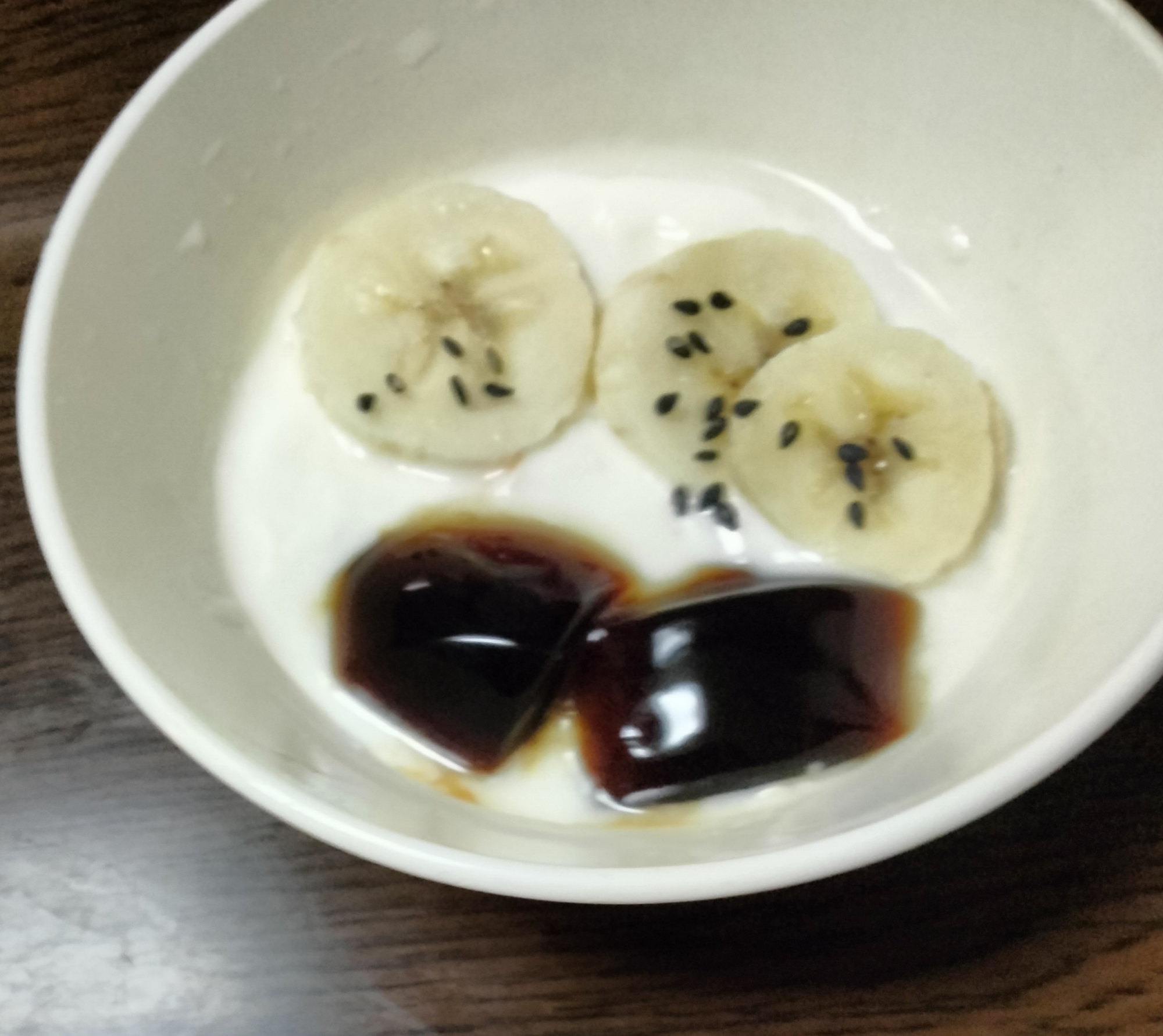 今日のヨーグルト♡バナナ&コーヒーゼリー