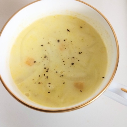 餅入りコーンクリームスープ✨レンジで簡単♪時短♬