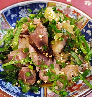 簡単つまみ、砂肝のおろしあえ