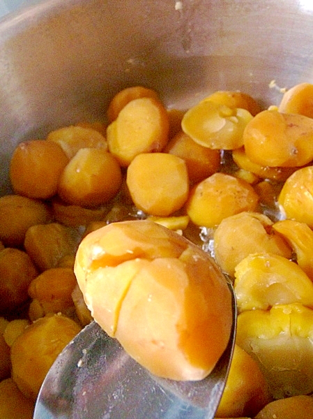 お砂糖まぶしの冷凍栗 活力鍋で時短甘煮 レシピ 作り方 By ヒツジの国 楽天レシピ