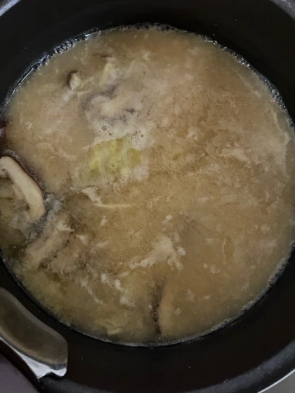 おくらキャベツ味噌汁