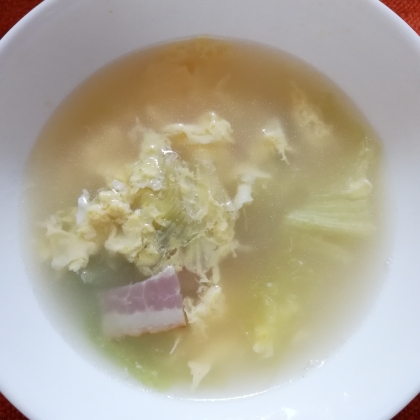 ☆レタスとベーコンの卵スープ☆