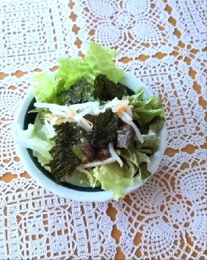 サニーレタスともやしと海苔のサラダ