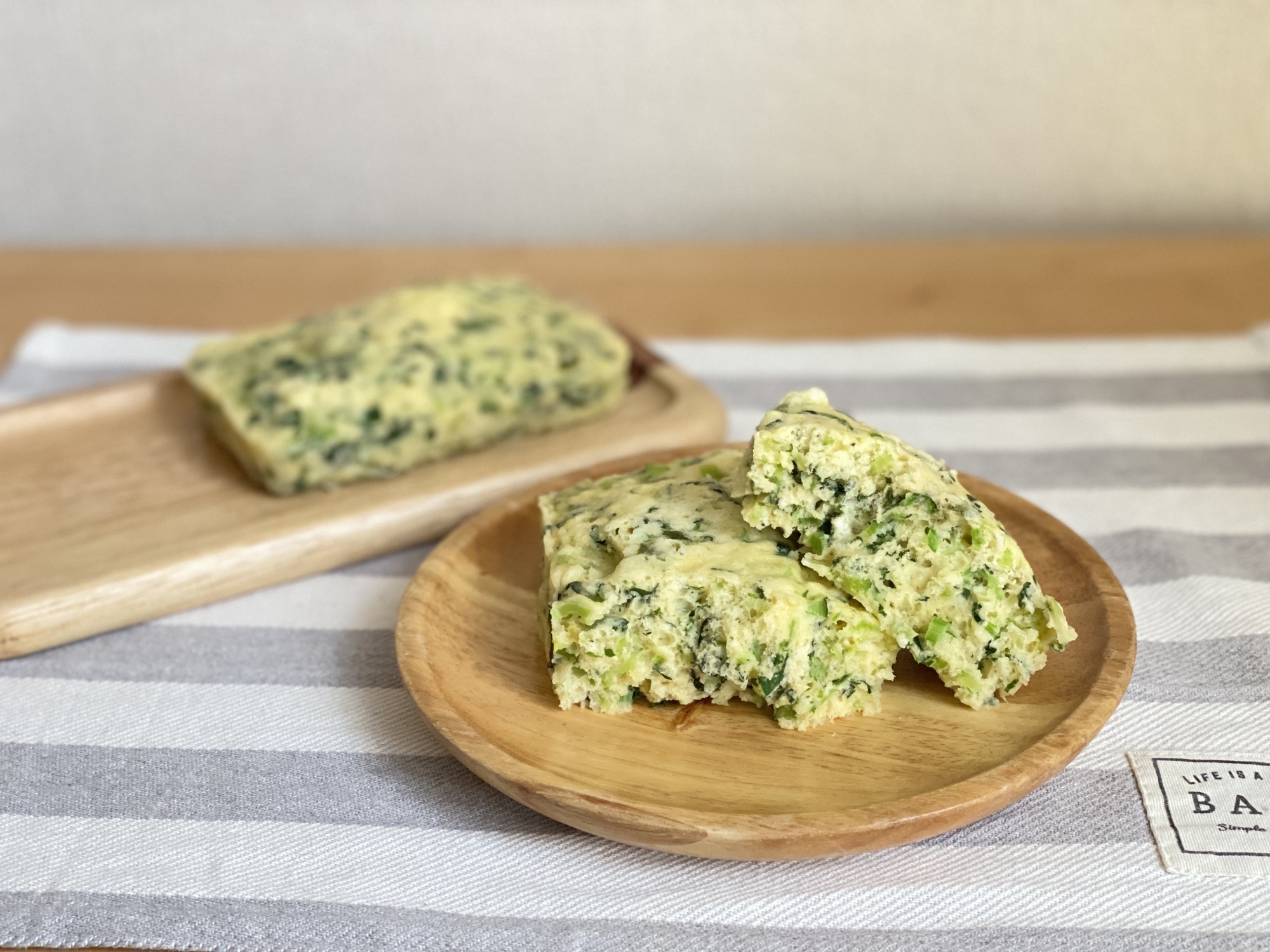 電子レンジで！簡単小松菜の蒸しパン