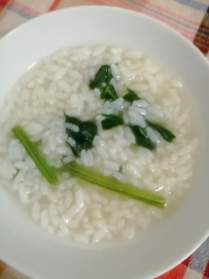 ほうれん草しらす入り温めご飯♪