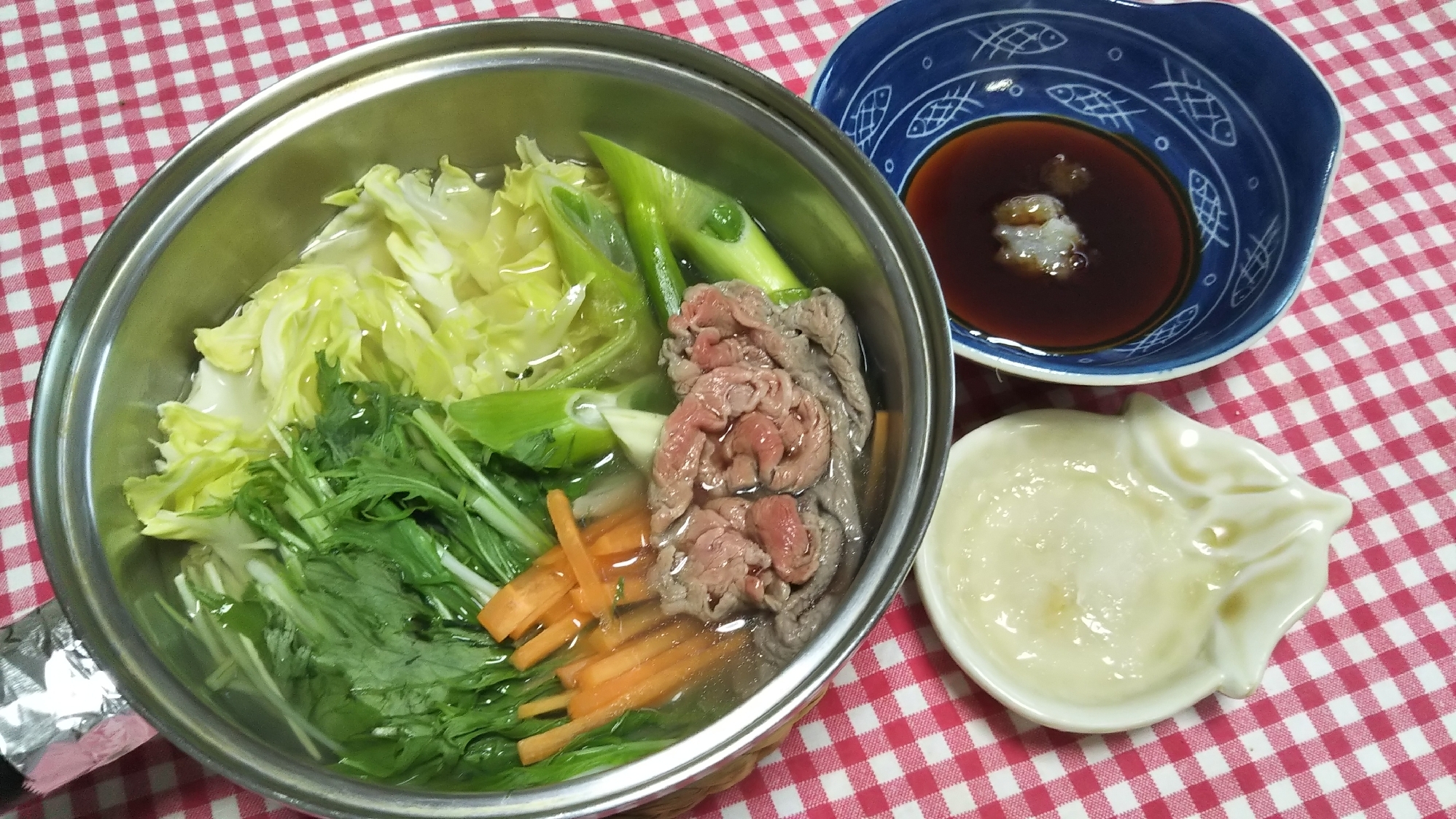 おろし玉ねぎポン酢で１人しゃぶしゃぶランチ☆