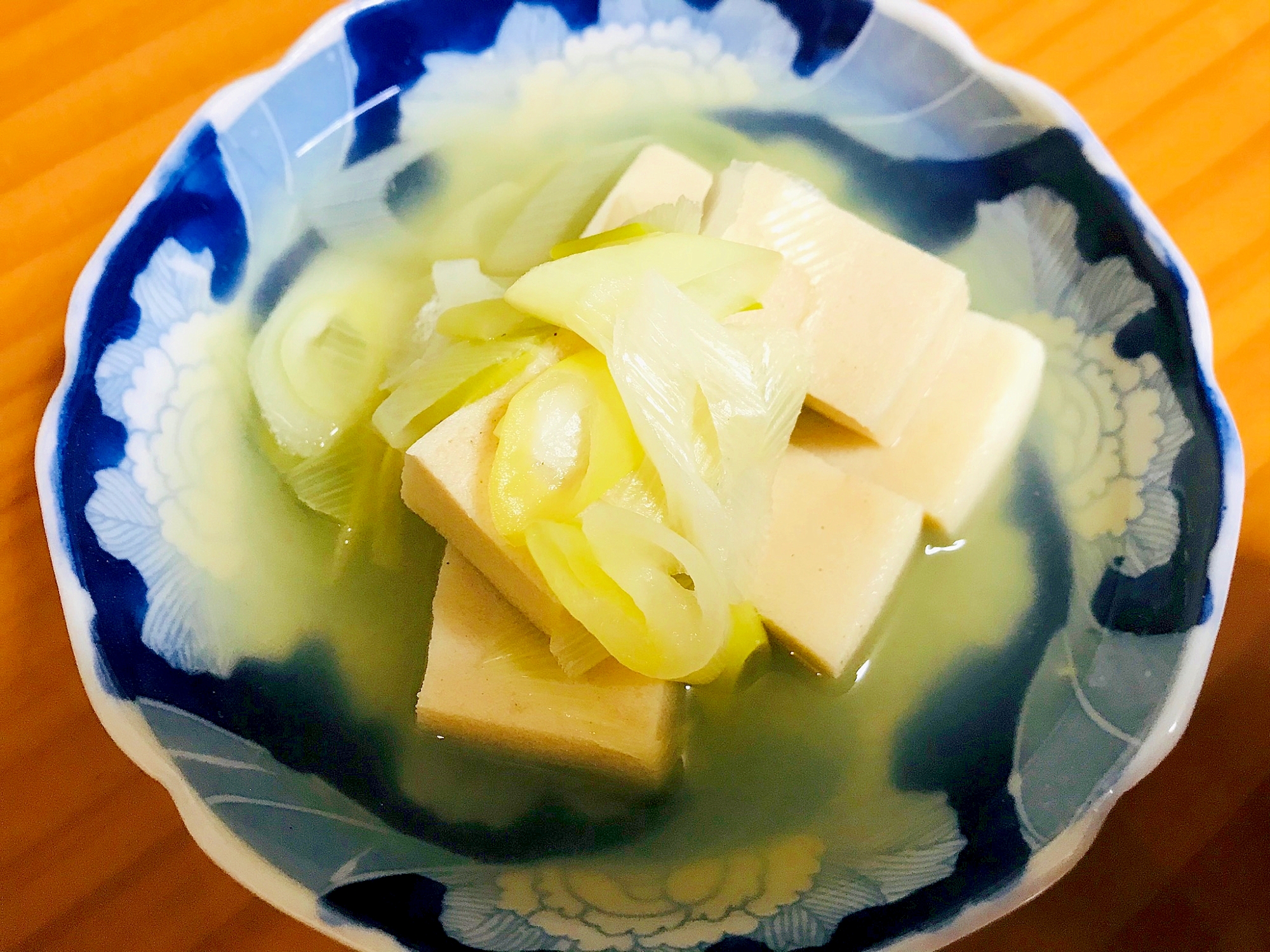 高野豆腐とネギの白だし煮