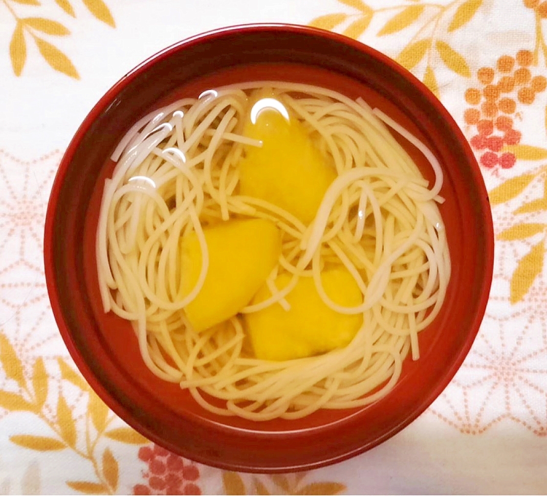 薩摩芋と素麺のすまし汁