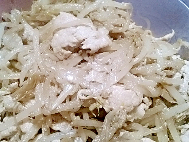ノンオイル♪豚肉、もやしの炒めもの