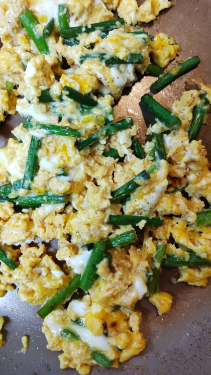 食材2つで簡単節約中華♡にんにくの芽と卵の中華炒め