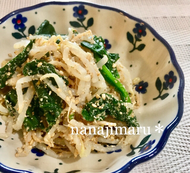 もやしとほうれん草のだし胡麻和え☆