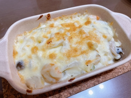お鍋一つで簡単シーフードグラタン