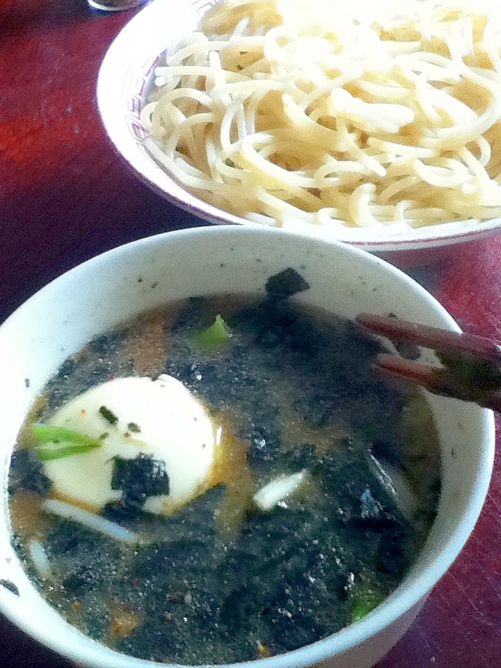 スパムと海苔とタマゴのつけめん