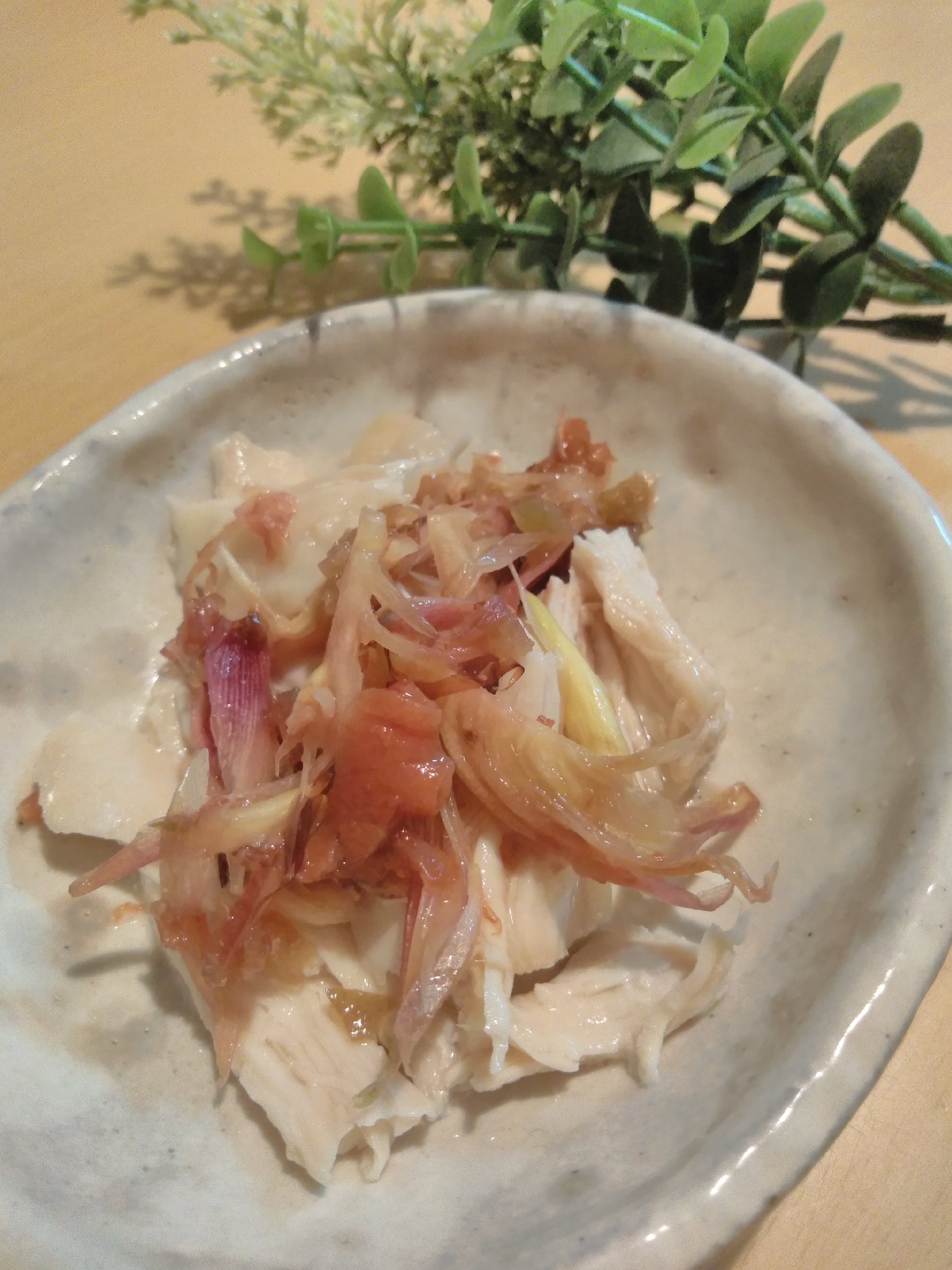 ミョウガ&鶏ハムの梅肉和え
