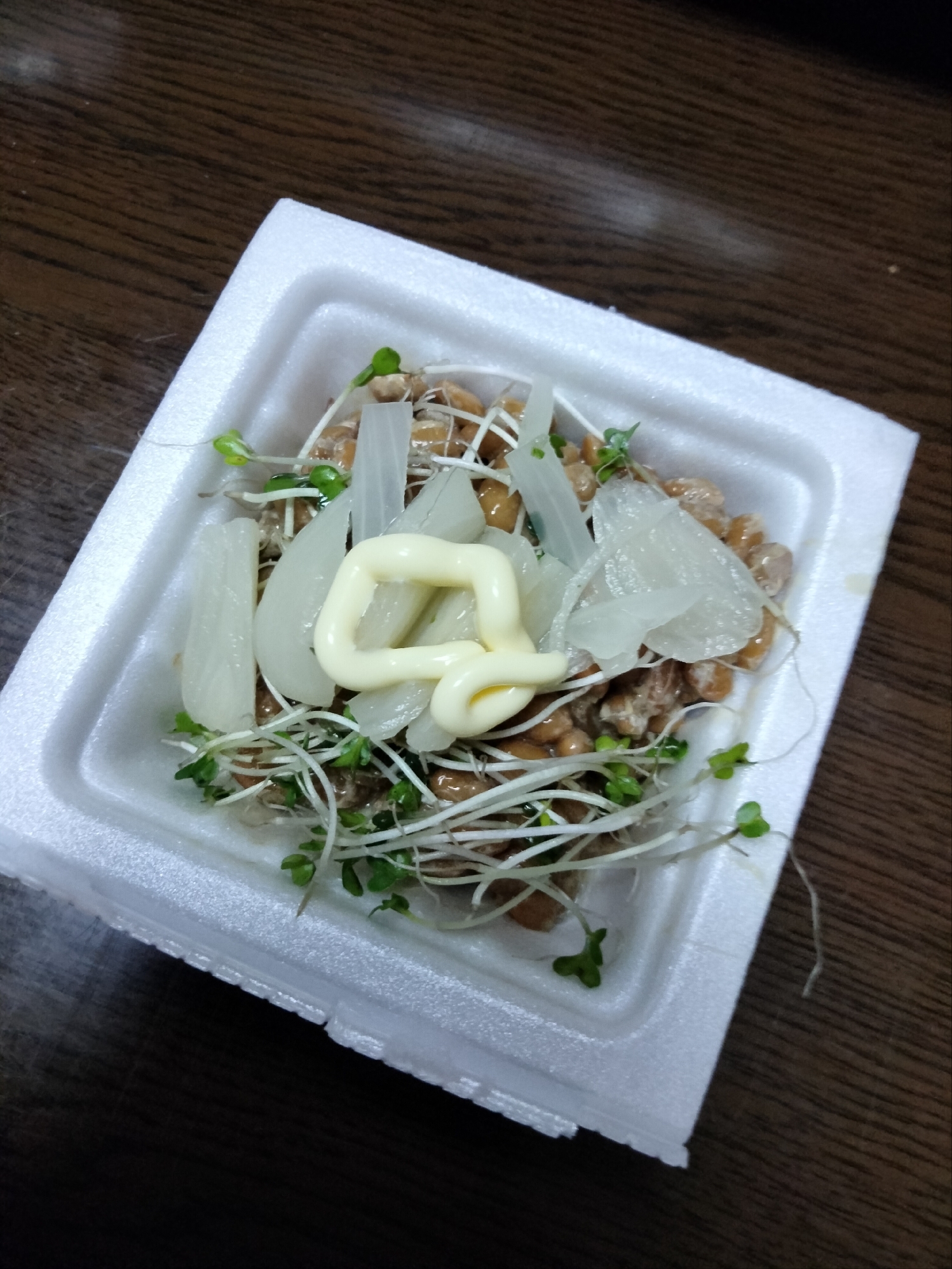 納豆アレンジ スプラウト&らっきょう漬物
