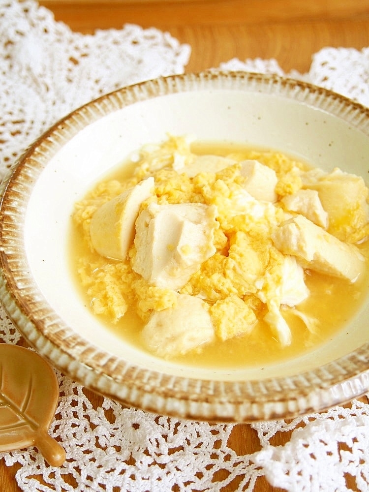 5分副菜！豆腐ちくわの卵とじ♪ふわふわ レシピ・作り方 by 京