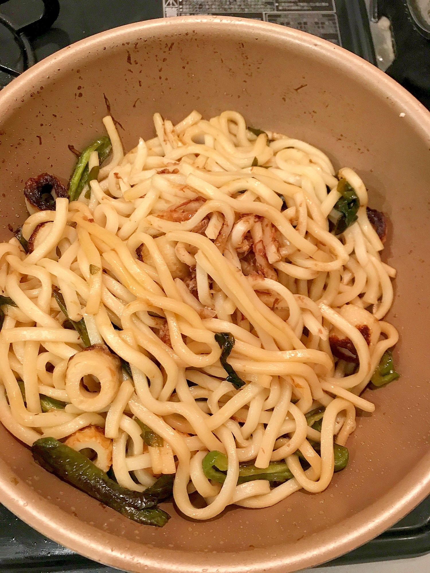 ポン酢でヘルシー焼きうどん