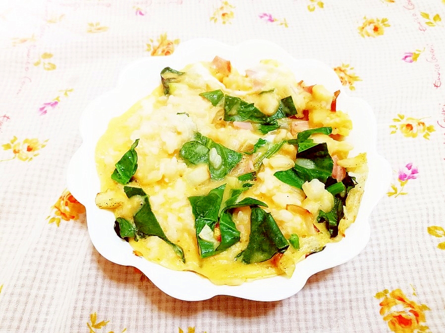 ほうれん草とハムのヘルシーおかずパンケーキ レシピ 作り方 By 仄香 楽天レシピ