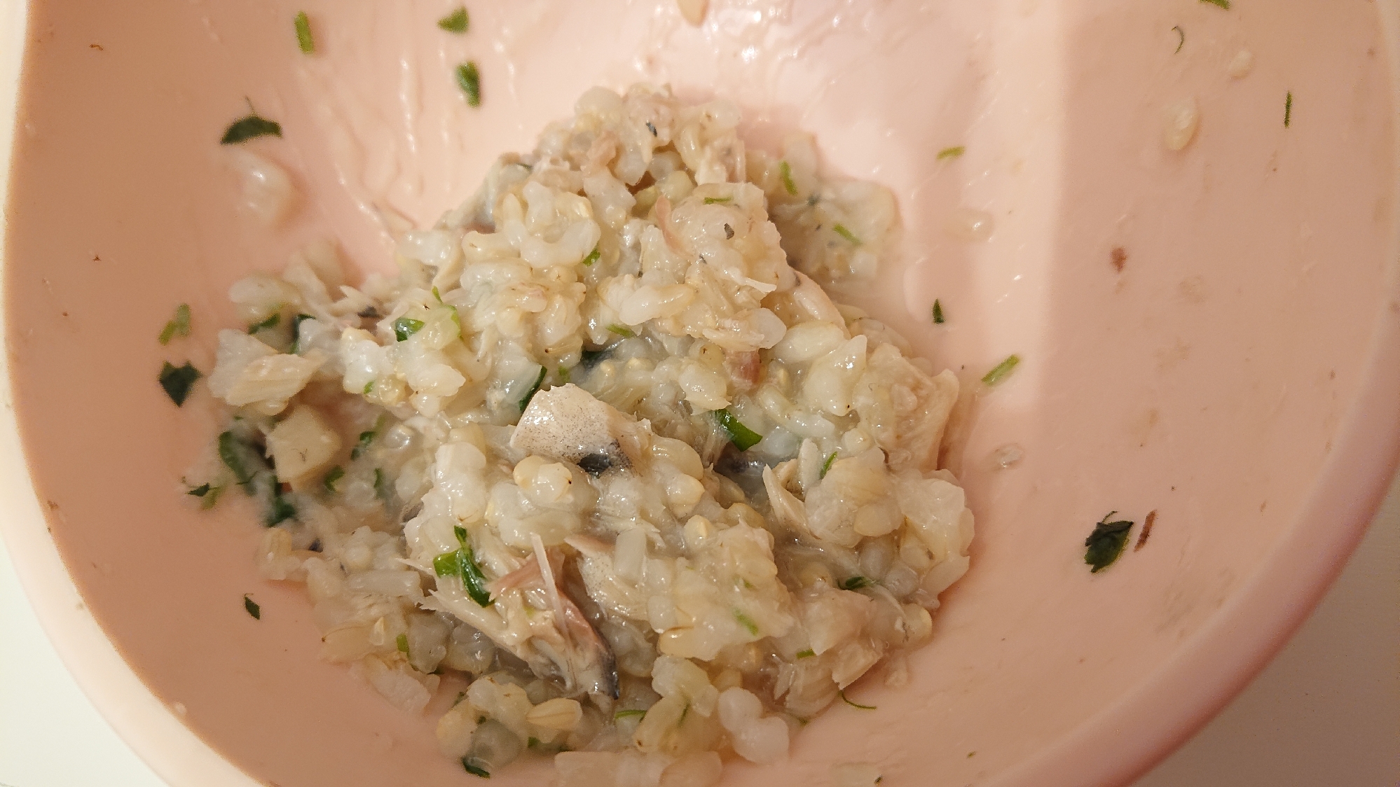 もやしと豆苗入り⭐鯖と軟飯の和え