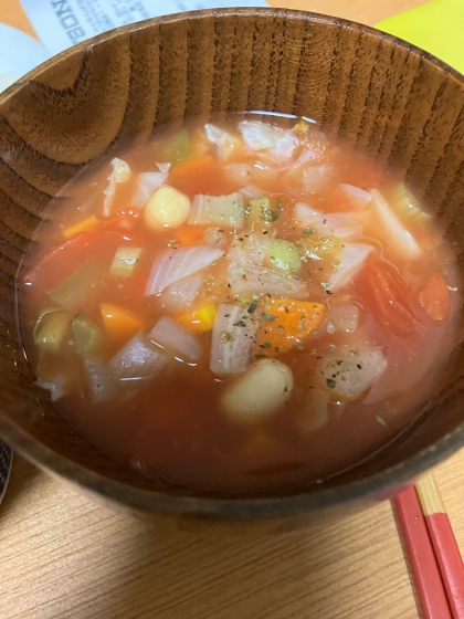 豆入りで野菜たっぷり！子供が喜ぶ☆ミネストローネ♪