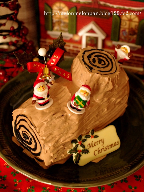 チョコパウンドで簡単ブッシュドノエル☆クリスマス
