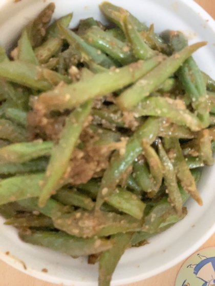 レンチンで♪ いんげんの胡麻和え