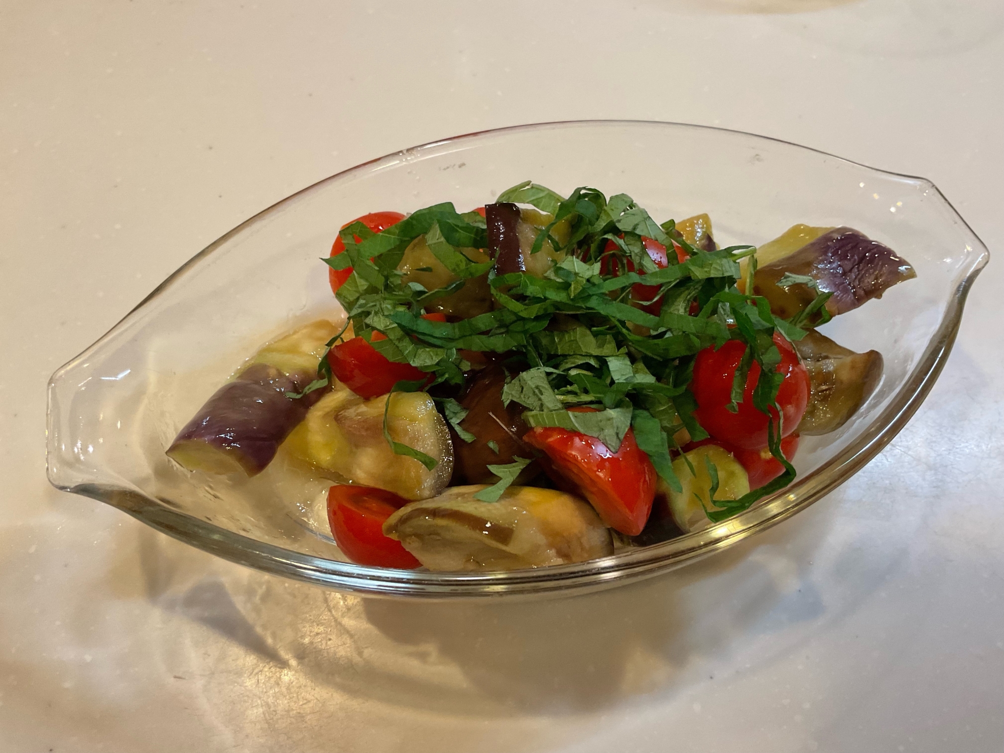 トマトとナスのさっぱり和え！