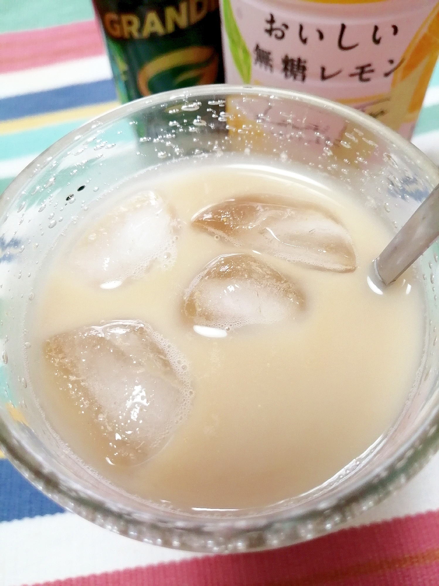 アイス☆無糖レモンティーカフェオレ♪