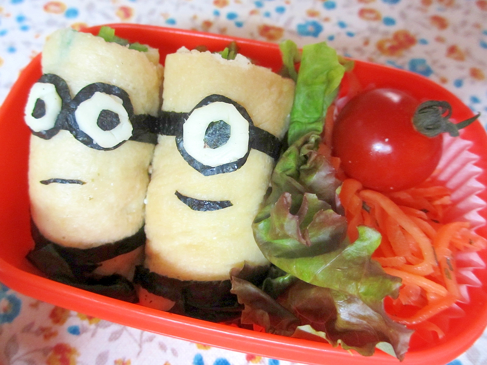 ほうれん草の信太巻きミニオン弁当 レシピ 作り方 By Mococo05 楽天レシピ