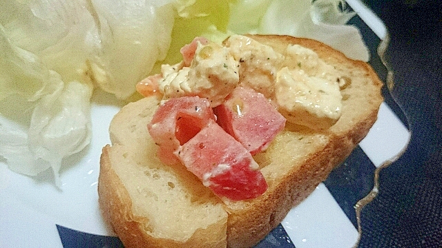 クリームチーズとトマトのブルスケッタ レシピ 作り方 By Yukimiii 楽天レシピ