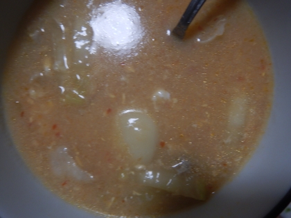 想像しながらイモ団子作ってみました。スープが美味しいので好評でした＾＾