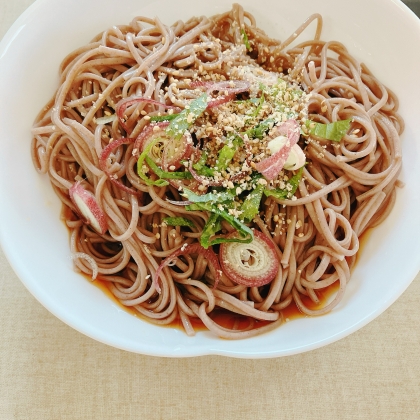 サッパリと❤ぶっかけ蕎麦♪（茗荷&大葉&胡麻）