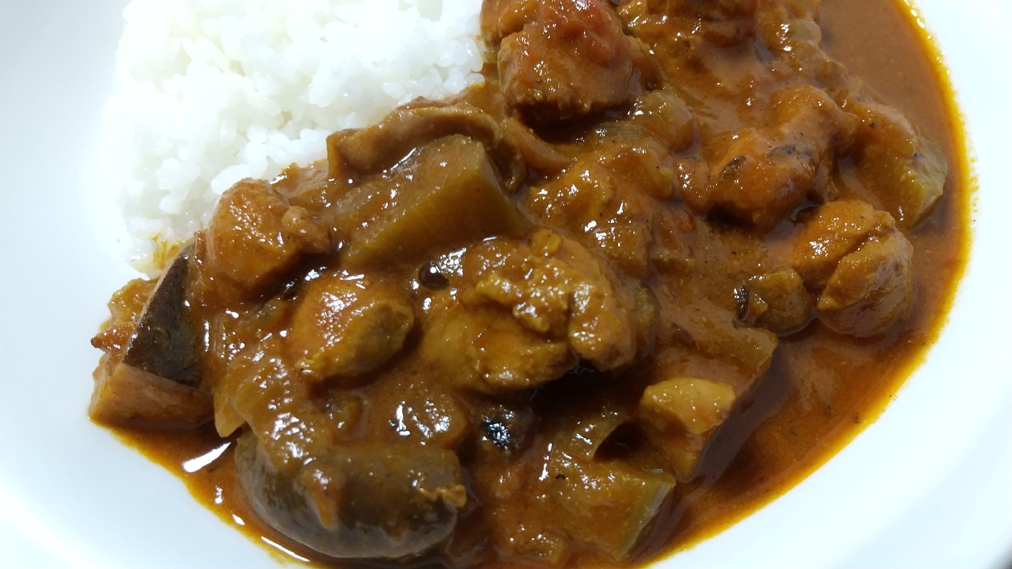 なすと椎茸のチキンカレー