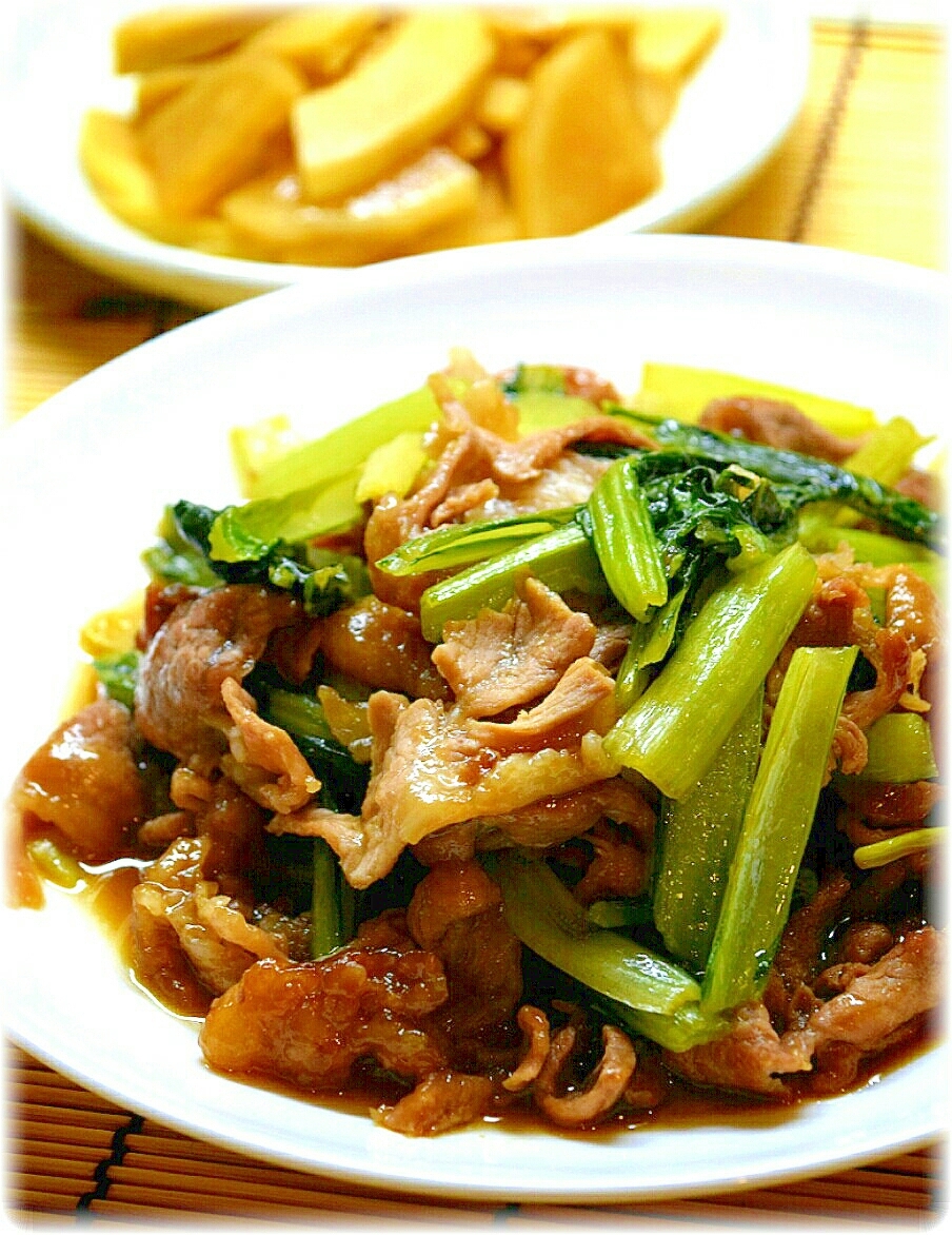 ご飯が進む♪豚肉と小松菜の炒め物