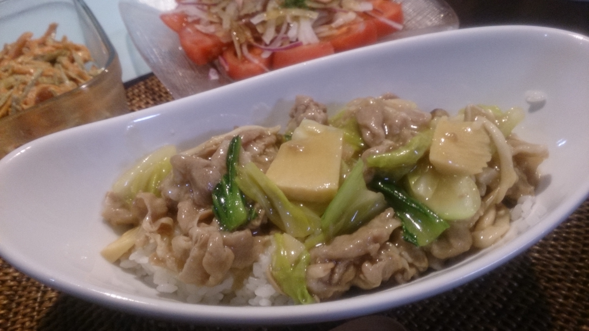 春キャベツと筍の餡かけ丼