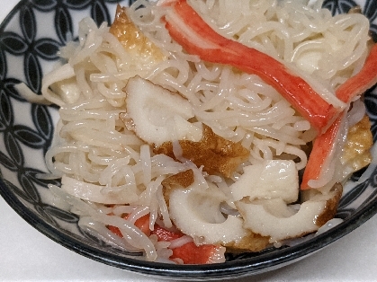 白滝＆蒲鉾＆ちくわの麺つゆ炒め