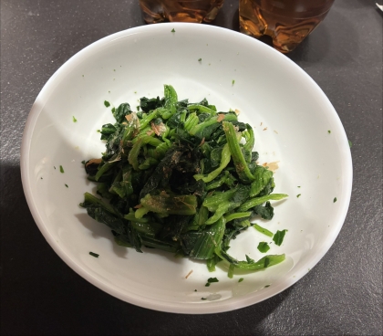 めんつゆで！(^^)ほうれん草のおひたし♪
