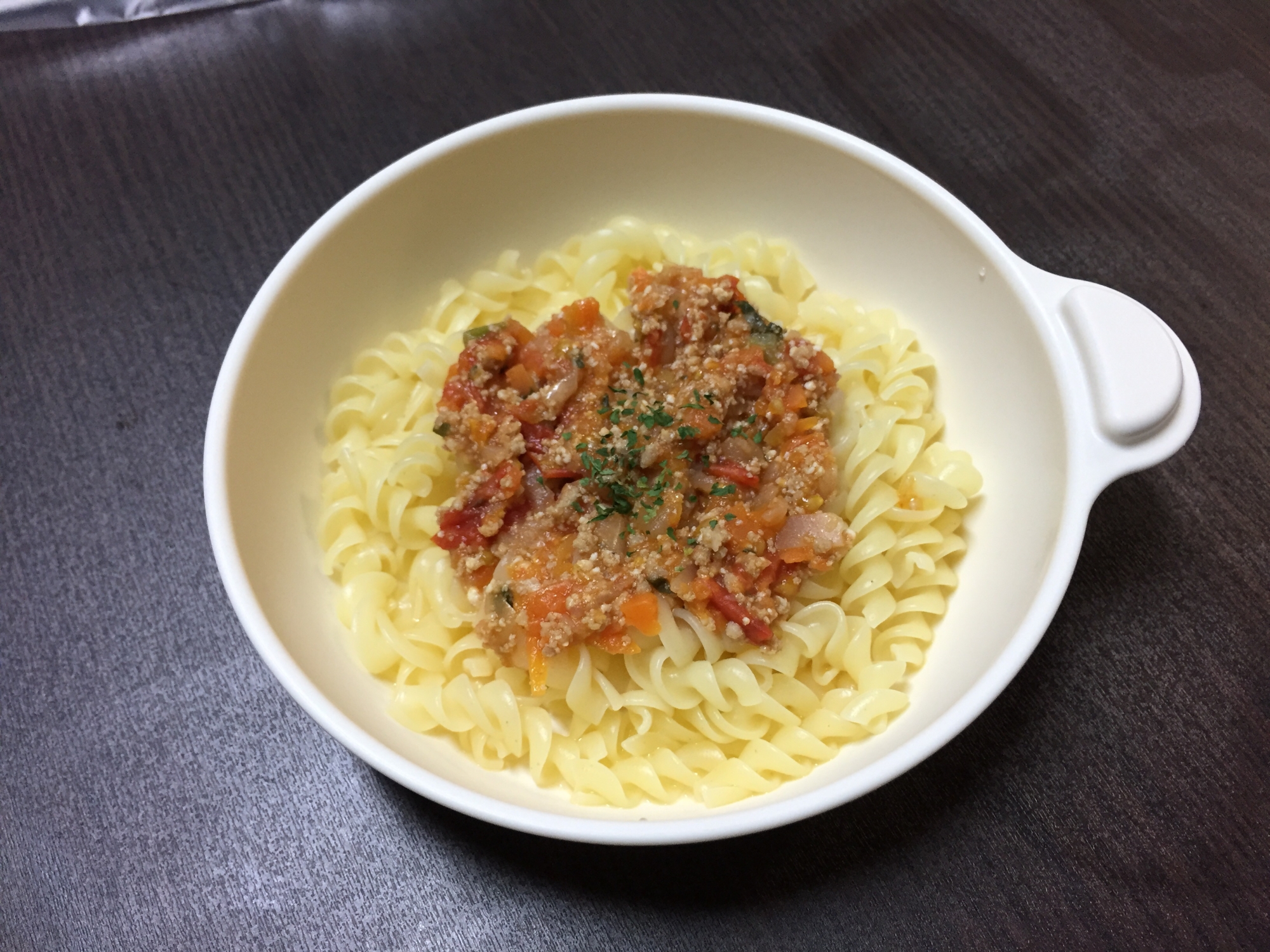 【離乳食 完了期】豚そぼろdeミートソースパスタ