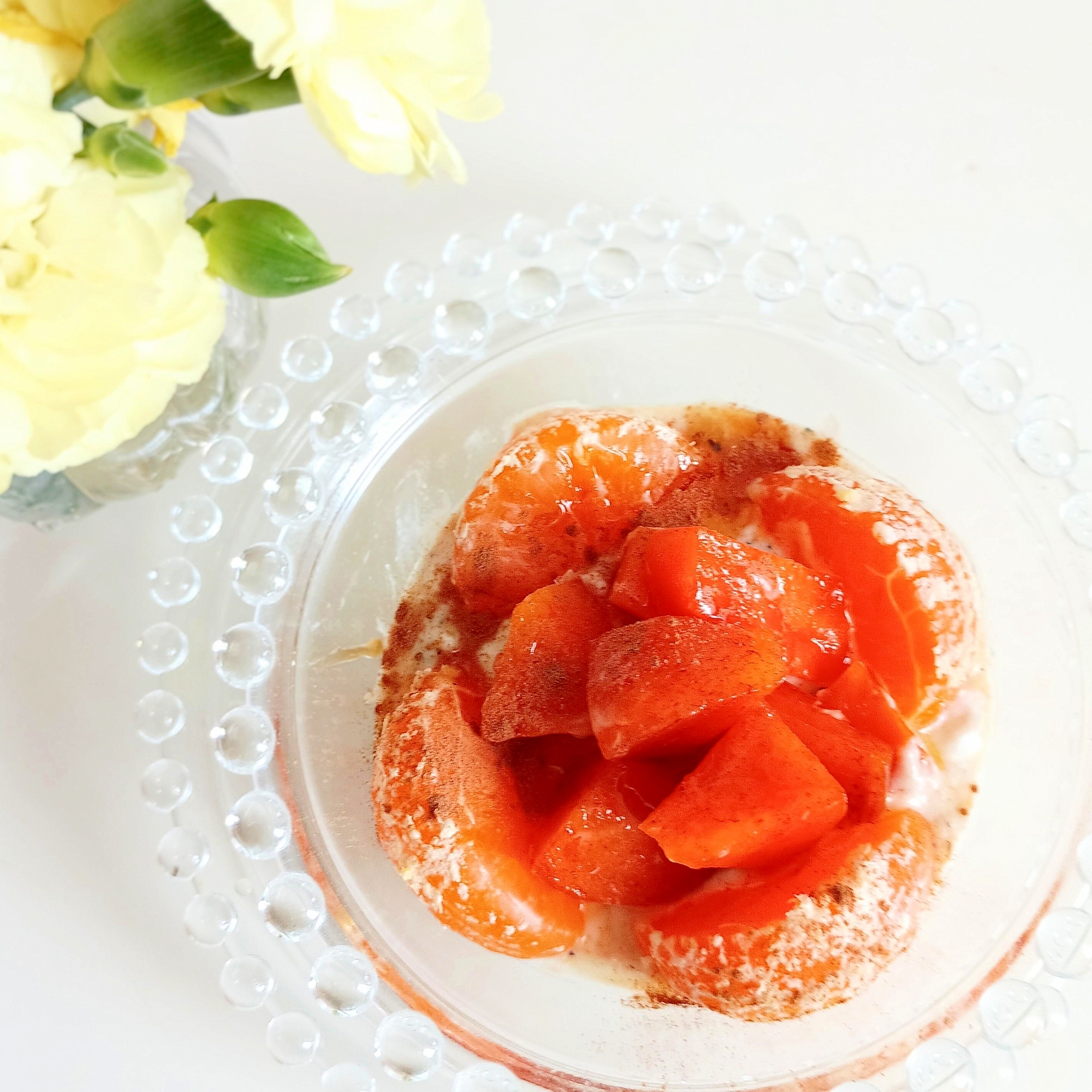 美活しましょᕷ* 柿とみかんのヨーグルトꕤ୭*