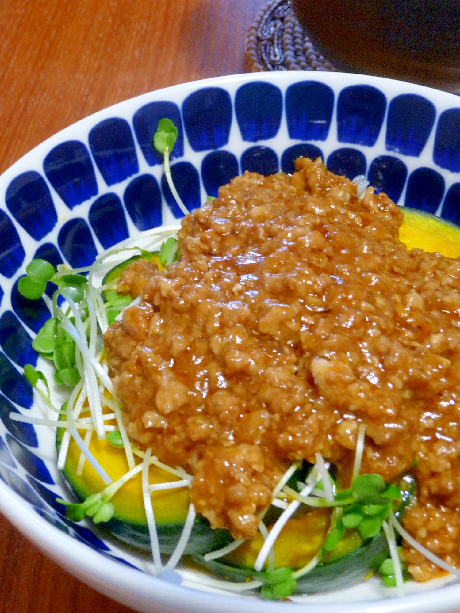 カレーな☆かぼちゃ肉味噌丼