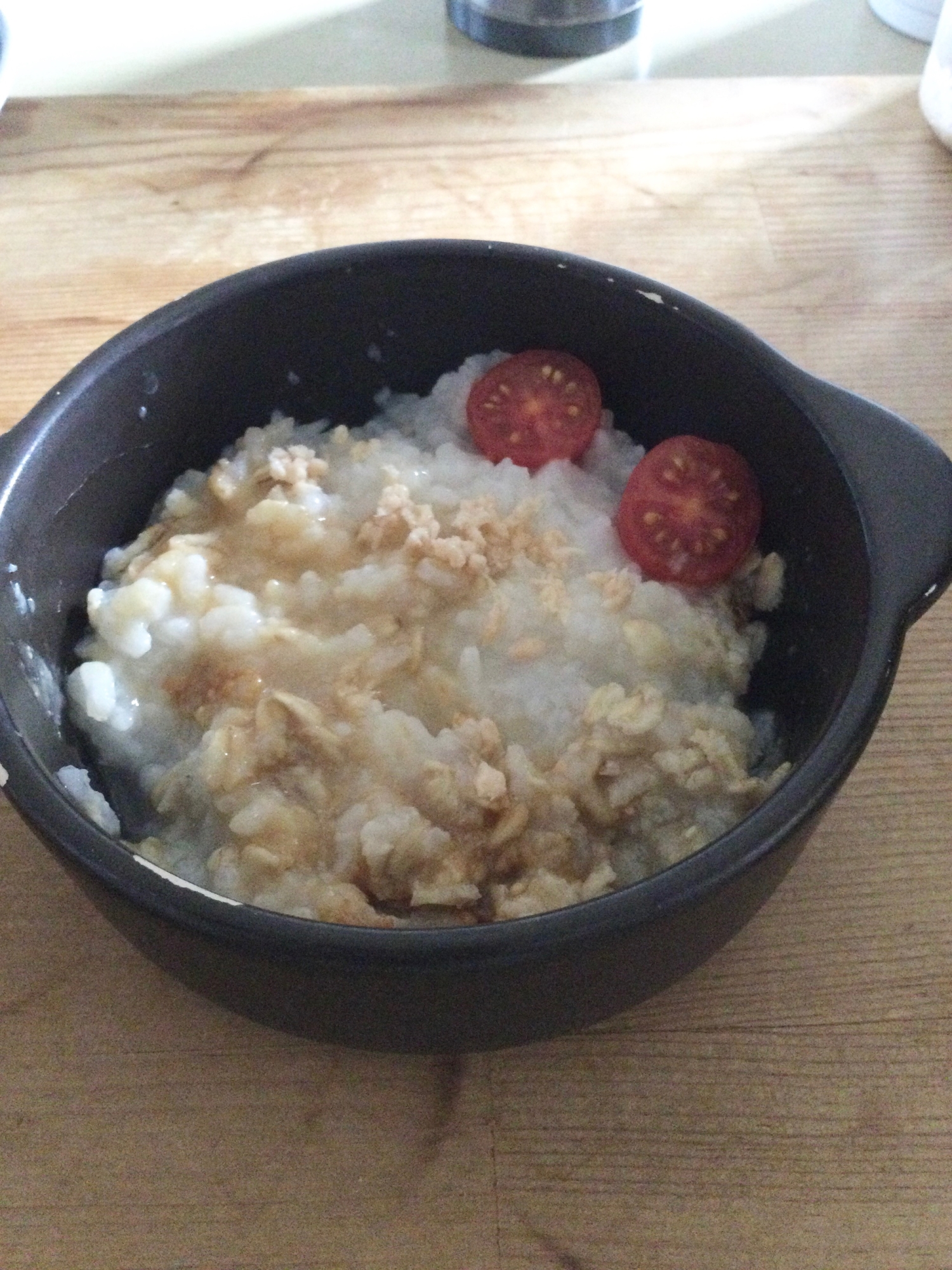 ミニトマトオートミール入りご飯♪