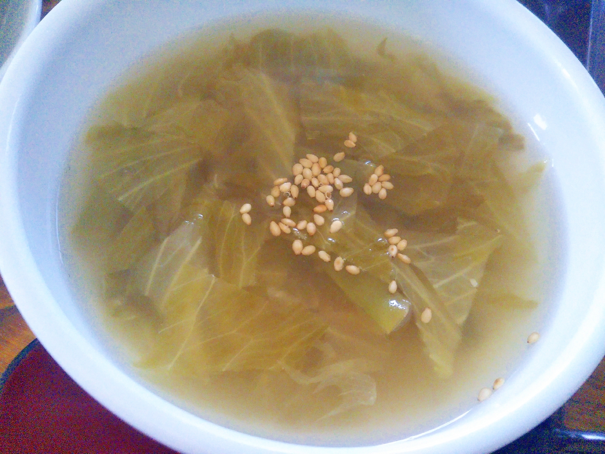いんげん＆レタスの胡麻スープ