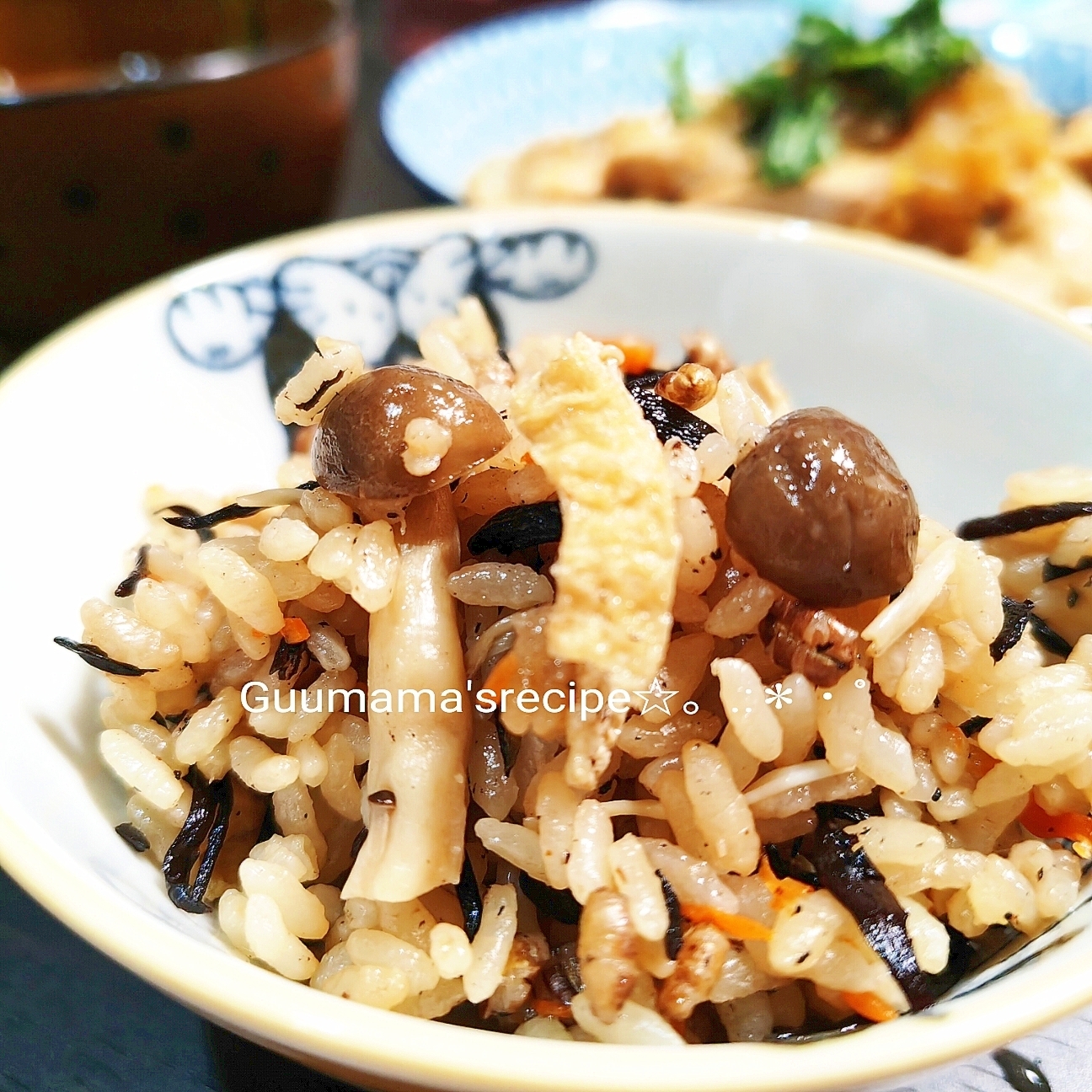 腸活♡きのこたっぷり♡ひじきときのこの炊き込みご飯