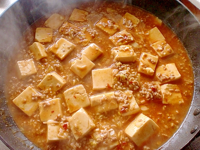 「自家製豆板醤」で「マーボー豆腐」を作ってみた♪